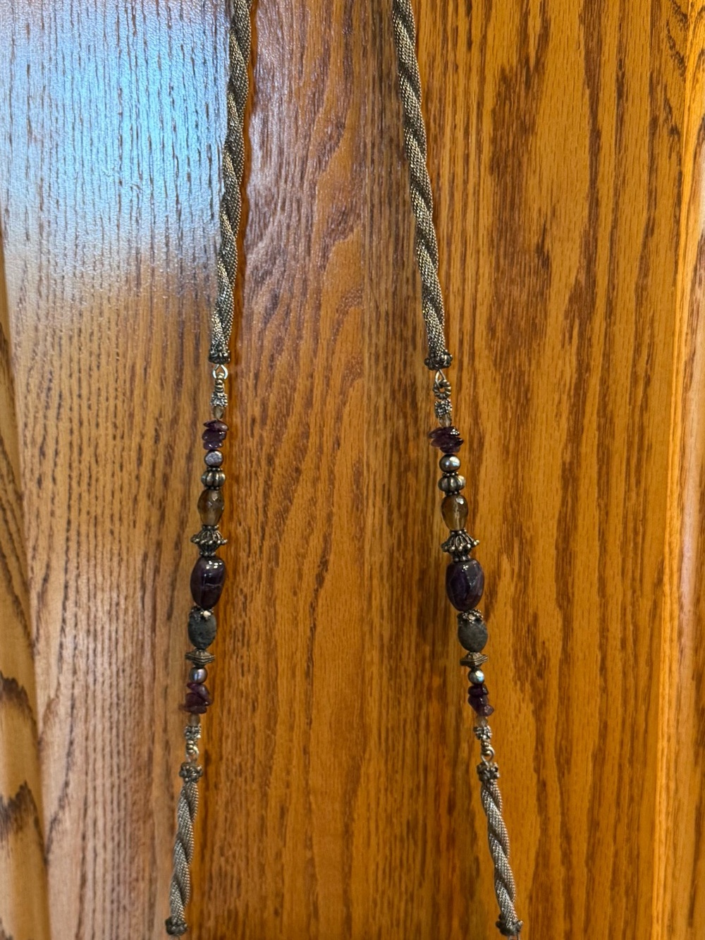 Maya Purple and Brown Beaded Mini Bag Strap